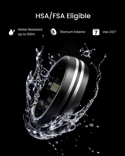 Miniatura 6 de RENPHO Lynx Anillo Inteligente - Seguimiento de sueño y actividad durante todo el día, incluye estuche de carga, regalos para hombres, batería de 7