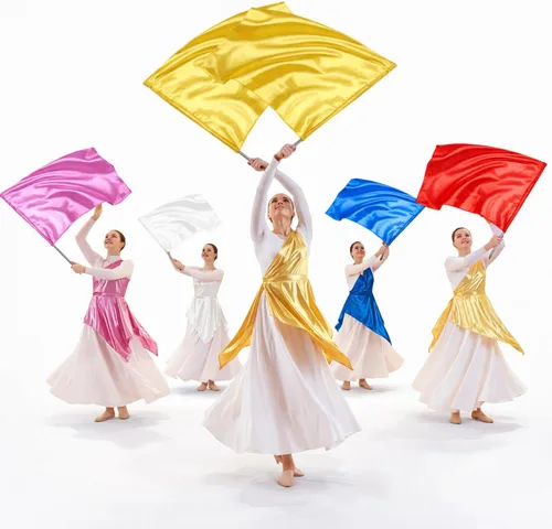 Mindsoft 10 banderas de adoración de baile de alabanza de 21.6 x 26.8 pulgadas con barra escalable, bandera rectangular de ala de ángel, banderas de