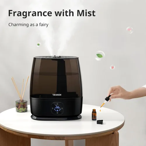 Miniatura 8 de Humidificadores para dormitorio y hogar, humidificador de aire de niebla fría y cálida de 6 L para habitación grande, guardería, 50 horas, fácil