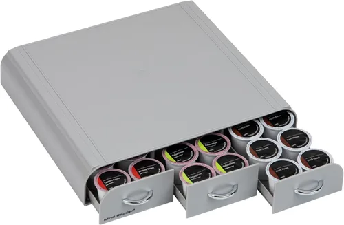 Mind Reader Organizador 'Anchor' de triple cajón para cápsulas Dolce Gusto, CBTL, soporte para cápsulas de café de una sola porción Gris