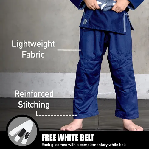 Miniatura 3 de Elite Sports Kids BJJ GI - Kimono brasileño Jiujitsu Gi con tela preencogida y cinturón, para niños y jóvenes, aprobado por la IBJJF