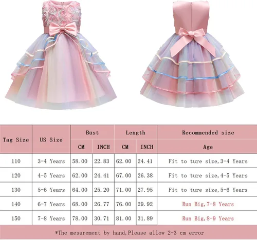 Miniatura 7 de NNJXD Vestido de niña de las flores para niños con volantes vestidos de novia de fiesta de encaje