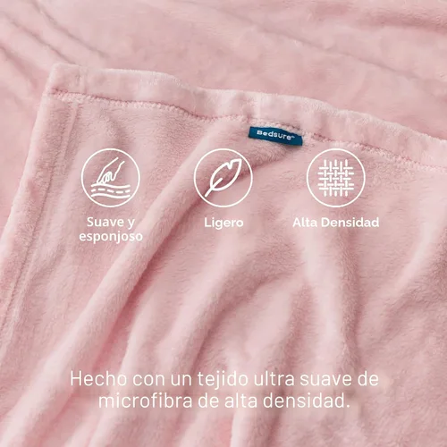 Miniatura 3 de Bedsure GentleSoft - Manta de forro polar rosa suave para sofá - 300GSM, mantas suaves y acogedoras para mujeres, lindas mantas pequeñas de forro 05
