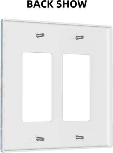 Miniatura 4 de Placa de pared doble basculante de mármol azul, cubierta decorativa de interruptor de luz de 2 cuadras, moderna acuarela degradada, arte de tinta
