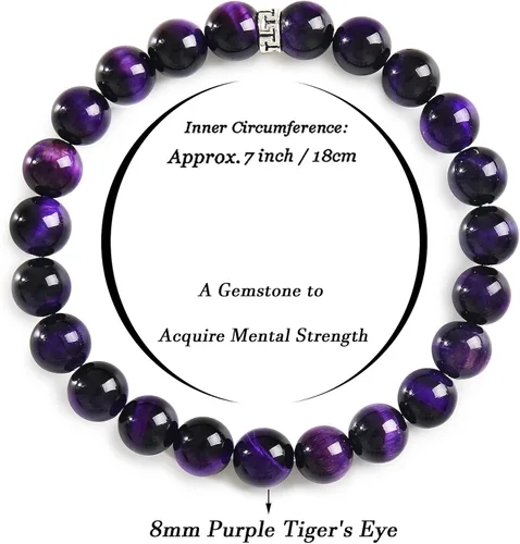 Miniatura 2 de BONNY BOXX Pulsera de piedras preciosas curativas naturales, pulsera de piedra semipreciosa de 0.315in para hombres y mujeres, joyería de cristal