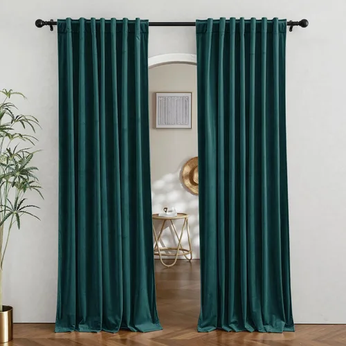 Miniatura 77 de RYB HOME - Cortinas de terciopelo beige, cortinas decorativas resistentes con pestaña trasera, cubierta de privacidad para oscurecer habitación