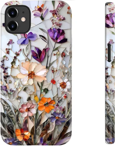 Miniatura 82 de bemal Funda para iPhone 12 Mini, estética, vintage, floreciente, peonía, concha, femenina, compatible con MagSafe, moderna, única, moderna, moderna