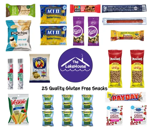 Miniatura 2 de LakeHouse - 25 aperitivos sin gluten, paquete variado de aperitivos saludables aptos para celíacos de calidad para niños y adultos, caja