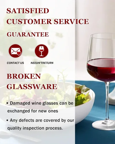 Miniatura 8 de JBHO Juego de 4 copas de vino Burgundy de cristal estilo italiano de 21 onzas sopladas a mano - Cristal transparente premium sin plomo - Caja