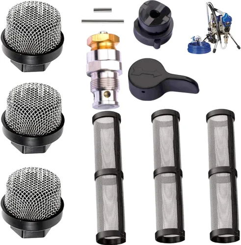 Miniatura 11 de 246385 246384 287032 Juego de filtros para Graco 390 395 490 495 495 595 3400 pulverizador 3 tipos de bomba de pulverización de filtro de paja