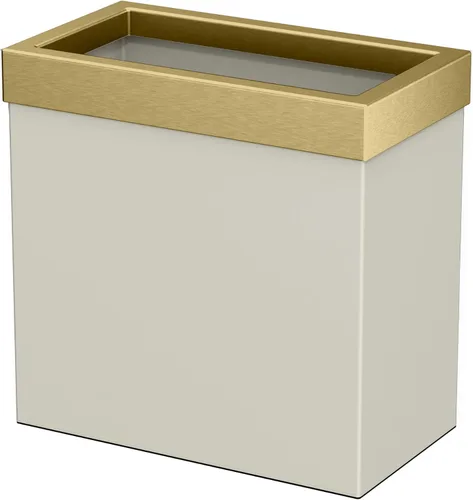 Miniatura 22 de Gatco Cubo de basura rectangular moderno, latón cepillado, cubo de basura de acero inoxidable con tapa extraíble, a prueba de fugas, capacidad de 3