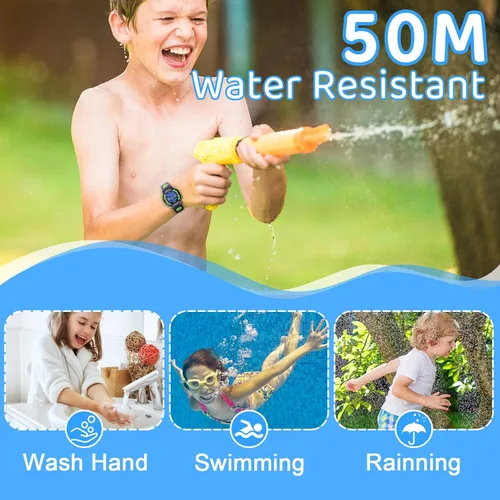 Miniatura 2 de Edillas Relojes digitales para niños, 7 colores, luces LED, 164.0 ft, impermeables, para niños, estudiantes, adolescentes, deportes al aire libre
