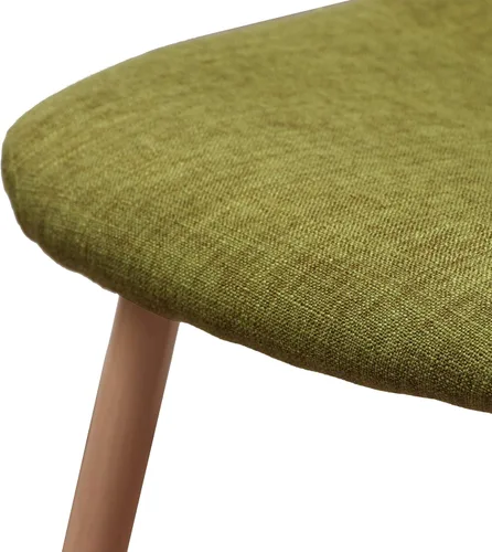 Miniatura 6 de Great Deal Furniture Camden - Sillas de comedor de tela verde de mediados de siglo con patas de madera de nogal claro (juego de 2), (303204)