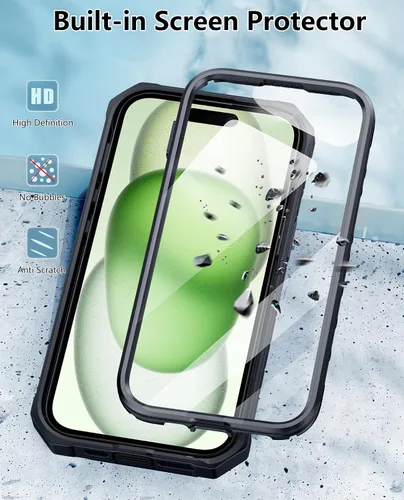 Miniatura 4 de FNTCASE Funda para iPhone 15: para iPhone 14, 13 y 16e, funda militar a prueba de golpes, funda resistente para teléfono celular con soporte y funda