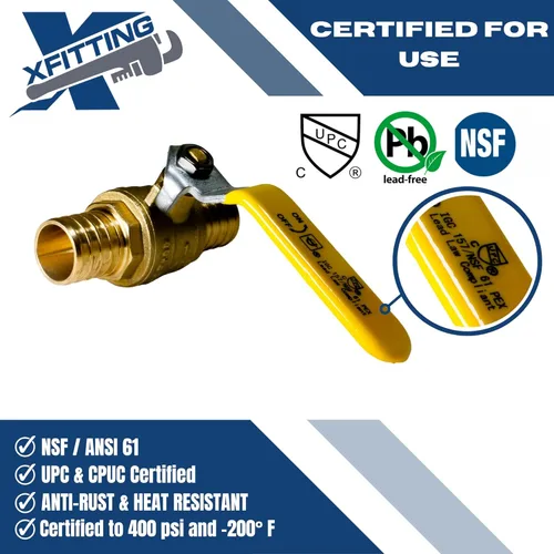 Miniatura 5 de XFITTING 10 Piezas Válvula de Bola Pex de 1", 23-1-1=10X (10 Paquetes)