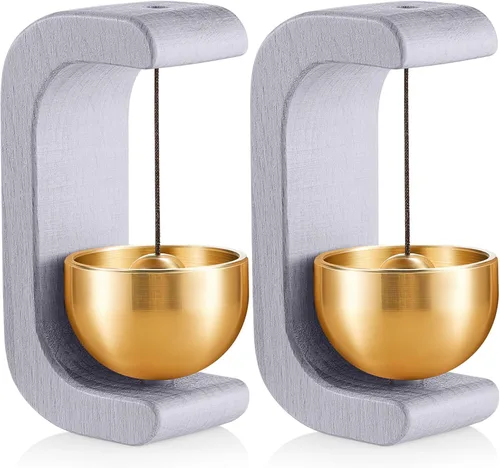 Miniatura 17 de Zonon 2 Piezas Campanillas de Viento Magnéticas de Madera Decoración de Timbre de Puerta Campana de Comerciantes para Apertura de Puerta Forma de C