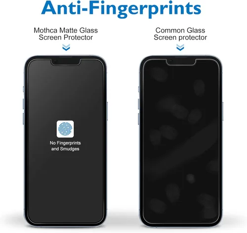 Miniatura 4 de Mothca Paquete de 2 protectores de pantalla de vidrio mate para iPhone 14 con 2 protectores de lente de cámara, antirreflejos y antihuellas