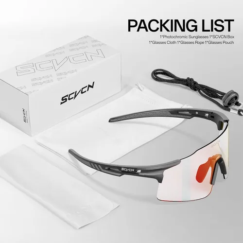 Miniatura 6 de SCVCN Fotocromático Ciclismo Gafas Deportivas Gafas de sol Hombres Mujeres Claro Bicicleta MTB UV400 Protección TR90 Frame Bike