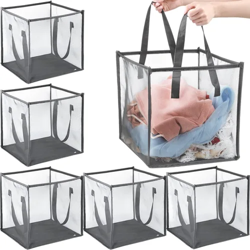 Zopeal Paquete de 6 Cestas Emergentes para Ropa Sucia de 13 Pulgadas, Cestas Plegables con Asas, Cestas de Malla para Ropa, Portátil, de Una Sola