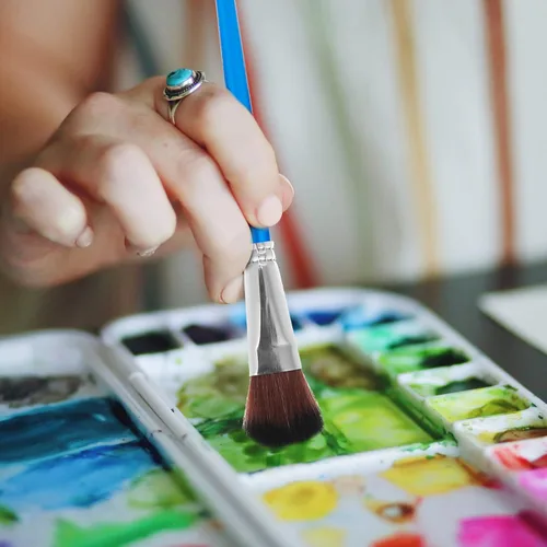 Miniatura 4 de 6 pinceles para fregona para pintura acrílica, pincel ovalado de 1 pulgada con mango de madera para acrílico, acuarela, arte facial y corporal