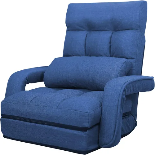 Miniatura 10 de WAYTRIM Sillón para interiores de 6 posiciones, silla de piso para juegos para adolescentes y adultos, sofá perezoso para mascotas con reposabrazos