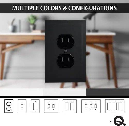 Miniatura 6 de Questech Cubiertas de tomacorrientes, placas de pared dúplex individuales, placas de interruptor de 1 banda, tamaño estándar, cubiertas de toma