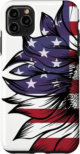 Miniatura 13 de Funda patriótica para iPhone 13 Pro Max USA 4 de julio con diseño de girasol