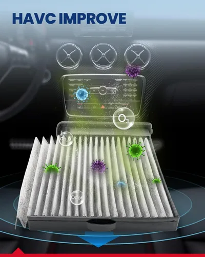 Miniatura 7 de KAX - Filtro de aire de cabina HEPA con carbón activado, CF10545 de repuesto para Nissan Versa 2007 2008 2009 2010 2011 2012