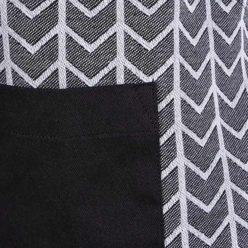 Miniatura 3 de DII Delantal de chef unisex jacquard geométrico negro y blanco, 32x28, espiga
