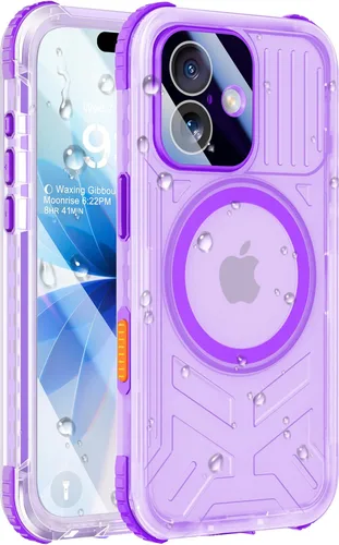 Miniatura 40 de Funda impermeable para iPhone 15 con Magsafe, protector de pantalla, cordón, IP68 militar de cuerpo completo a prueba de golpes, para deportes