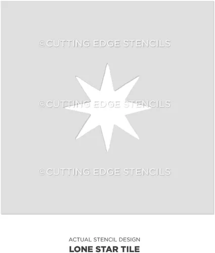 Miniatura 3 de Lone Star - Plantilla de azulejos geométricos de cemento para pintar azulejos, plantilla de estrella reutilizable para cambio de imagen del hogar