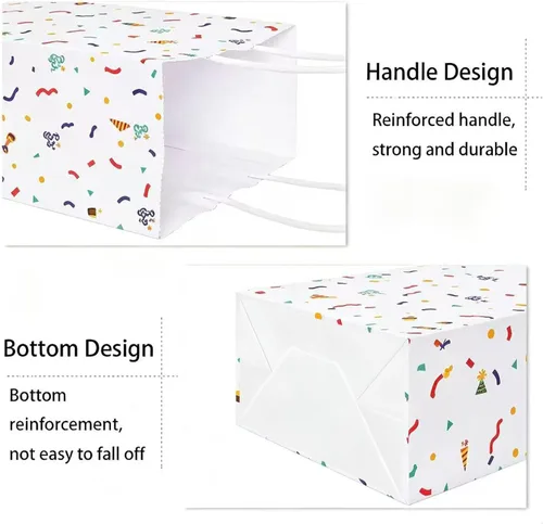 Miniatura 3 de ADIDO EVA 25Pcs Rainbow Confetti Dot Gift Bags Small Polka Dots Paper Bags with Handles for Party Favor (6.2 x 3.1 x 8.6 In)