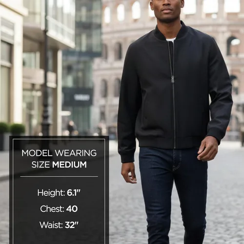 Miniatura 3 de Michael Kors Men's Lightweight Bomber Jacket, Wind and Water Resistant