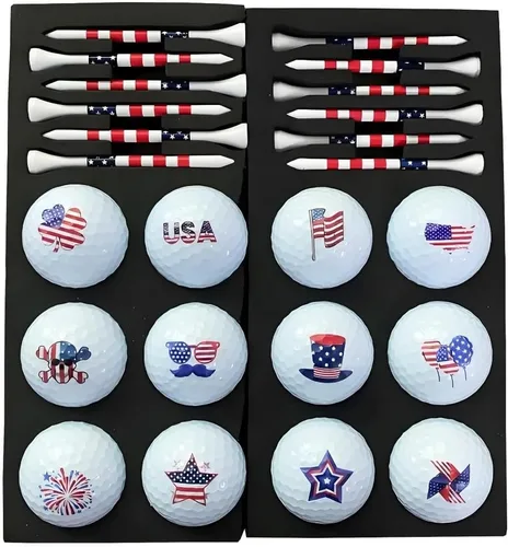 Miniatura 9 de Lightahead USGolfer - Juego de 12 pelotas de golf de práctica de putting divertidas con emoticonos únicos, seleccionados al azar de las imágenes
