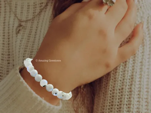 Miniatura 789 de Amazing Gemstone Pulsera de cristal para mujeres y hombres, pulsera de cristal curativo de protección, pulsera elástica con cuentas de piedras