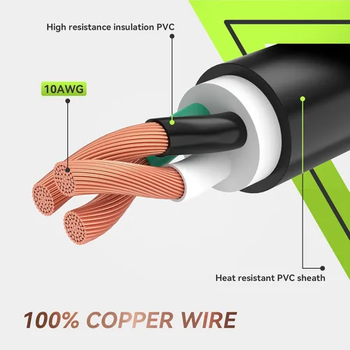 Miniatura 4 de RVMATE Cable de extensión de alimentación para RV bloqueable de 30 pies y 30 amperios con mango de fácil enchufe, TT-30P a L5-30R, indicador LED, 10