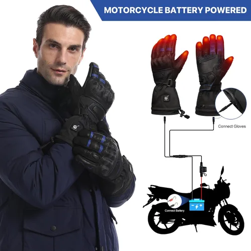 Miniatura 3 de Savior Professional Heated Motorcycle Gloves for Men Women,Dual Mode Electrically Heated Waterproof and Windproof Gloves with 12V Charging