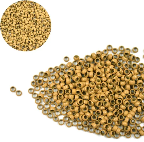 Nano cuentas de cobre de 0.098 pulgadas para extensiones de cabello, cuentas de micro enlaces, extensiones de cabello nano anillo (200 unidades,