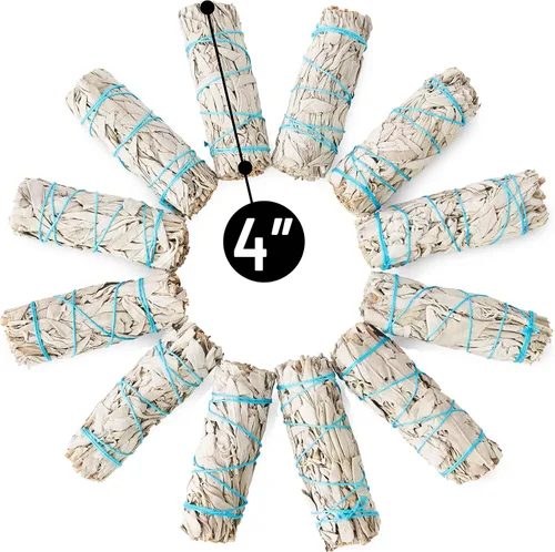 Miniatura 4 de JL Local 20 barras de salvia blanca para manchas de 4 pulgadas cultivadas de forma sostenible, destinadas al crecimiento espiritual personal, alivio