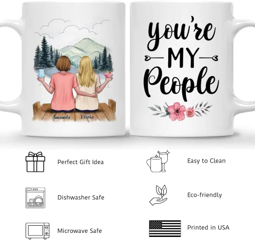 Miniatura 4 de Gossby Taza de café personalizada para mejor amiga, regalo personalizado para mejor amiga con diseño, nombre, Navidad, cumpleaños, regalo de amistad