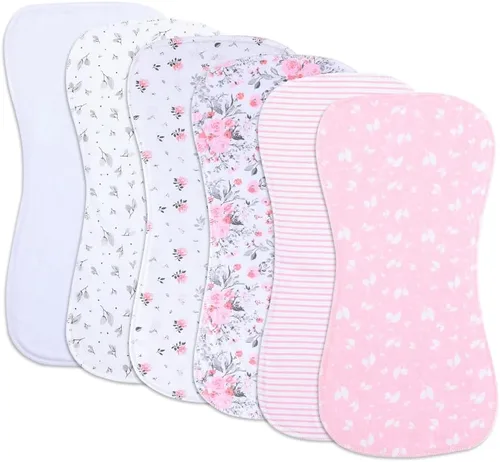 Miniatura 12 de Paquete de 6 paños de muselina para eructos de bebé, 100% algodón, extraabsorbentes y suaves, para bebés niños y niñas (Multi02)