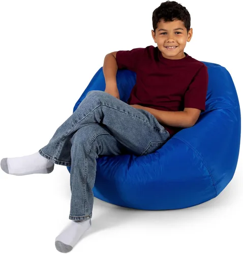Miniatura 12 de Big Joe Silla Puf Clásica para Dormitorio de Niños y Rincón de Lectura, Azul Marino Fácil de Limpiar, Mezcla Duradera de Nylon y Poliéster, 2 Pies