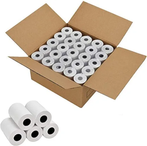 Papel térmico de 2 1/4 pulgadas x 50 pies, papel de recibo POS de caja registradora para máquina de tarjetas de crédito (50 rollos)