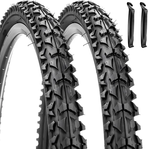 Miniatura 7 de Paquete de 2 neumáticos de bicicleta de 24 pulgadas/26 x 2.125 pulgadas, plegables, de repuesto para bicicleta de montaña Neumático sin tubo de 26"/1