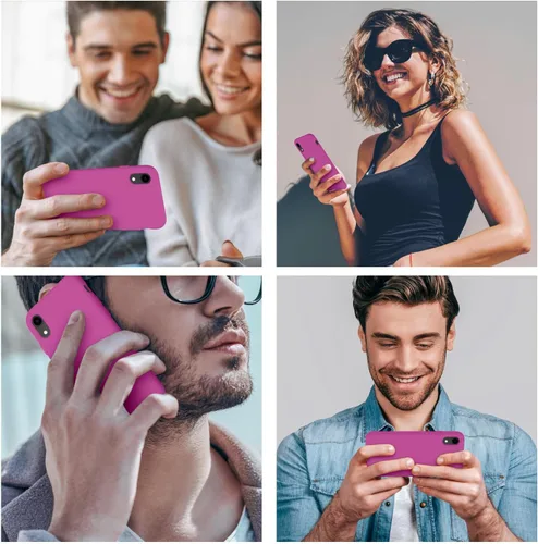 Miniatura 2 de Cordking Funda diseñada para iPhone XR, funda de silicona ultra delgada a prueba de golpes con [forro de microfibra suave antiarañazos], 6.1 Rosado
