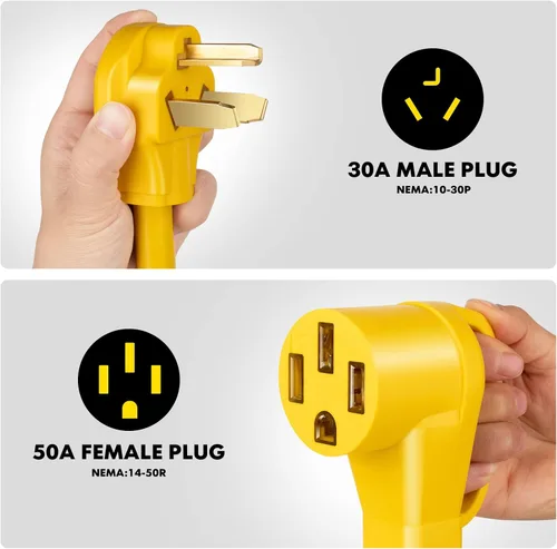 Miniatura 2 de JIUWFOX NEMA 10-30P a 14-50R adaptador de cargador EV para carga de nivel 2 de Tesla.