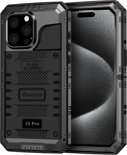 Miniatura 21 de Beasyjoy Funda de Metal para iPhone SE 2022/2020/8/7, Funda Impermeable Resistente con Protector de Pantalla, Protección de Cuerpo Completo Grado