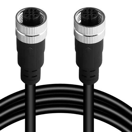 Miniatura 5 de Cable conector macho a hembra M12 de 8 pines – Cable de extensión de sensor impermeable industrial, cable de señal seguro codificado A