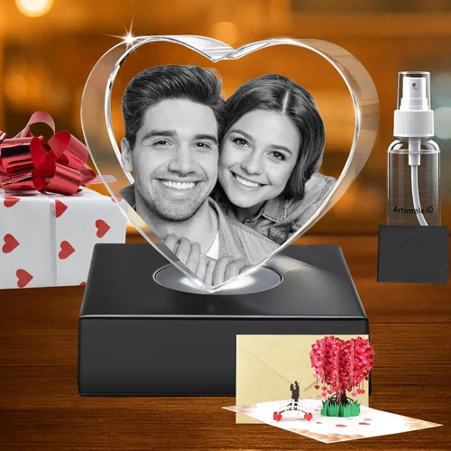 Miniatura 10 de Regalos de fotos de cristal 3D personalizados con grabado láser 3D, marcos de fotos personalizados, aniversario, cumpleaños, boda, regalo