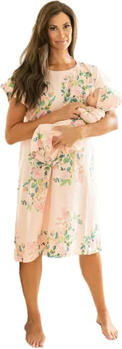 Baby Be Mine Conjunto de mamá y bebé vestido de hospital de maternidad a juego para trabajo y parto Gownie para maternidad bolsa de hospital